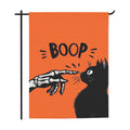 Halloween Garden Flag 12×18 Inch Black Cat Double Sided Linen Yard Flag