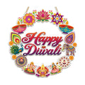 Happy Diwali Decorations Diwali Wreath Hangings Sign for Front Door