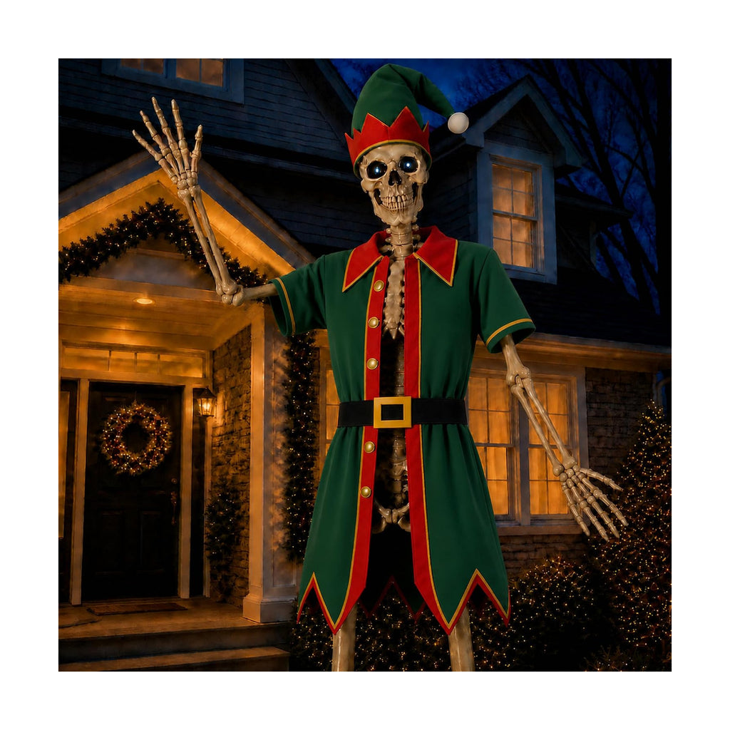 3 Pcs Elf Cloth for 12 Ft Skeleton Outfit Outdoor Christmas Yard Decor