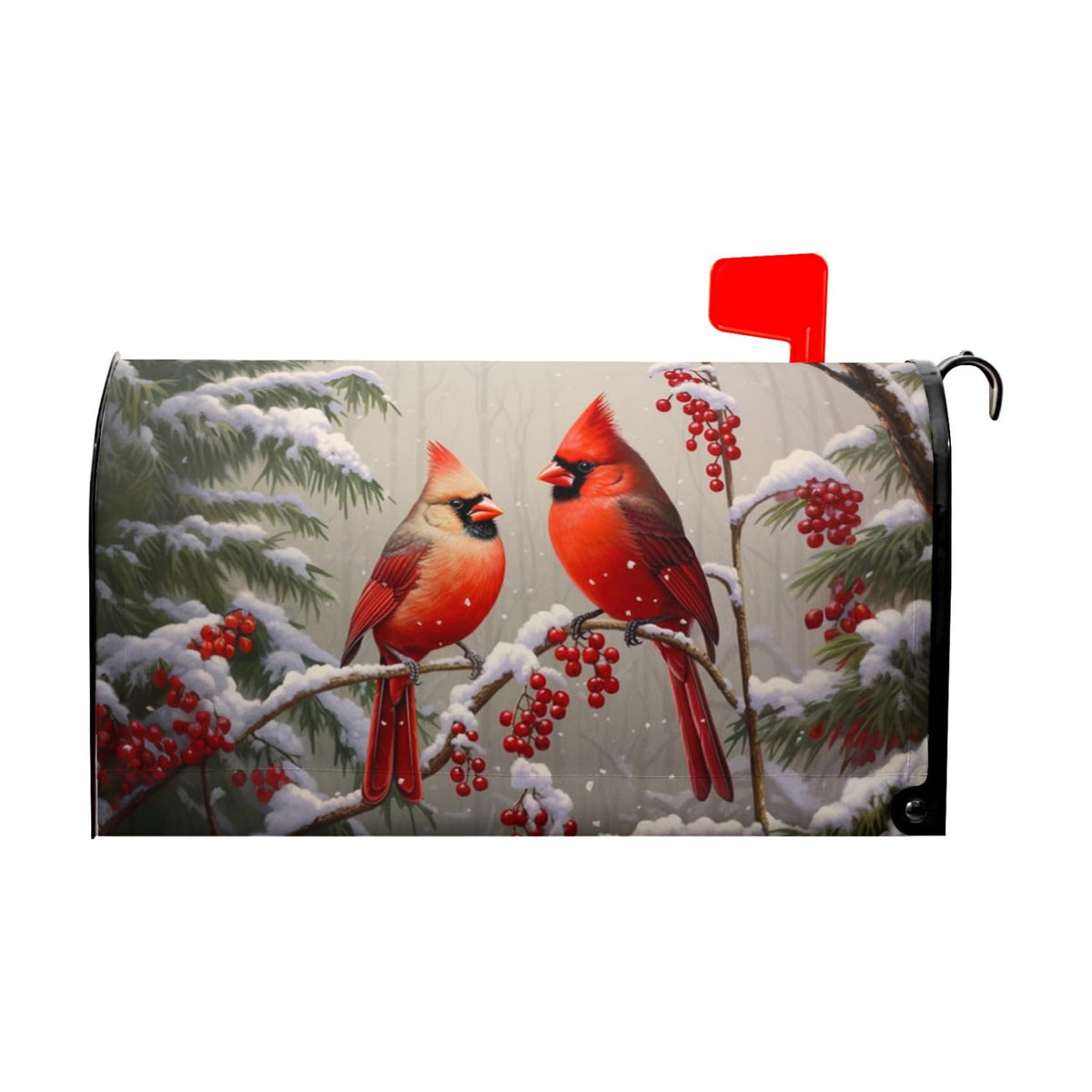 Winter Cardinal Mailbox Covers Magnetic Standard Size 18 X 21