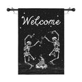Halloween Skull Welcome Garden Flags 28x40 Inch Skeleton House Flag
