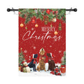Christmas Retriever Dogs Large Garden Flags Double Sided 28X40 Inch