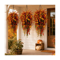 Artificial Fall Harvest Hanging Basket with Hanging Flowers (3PCS)