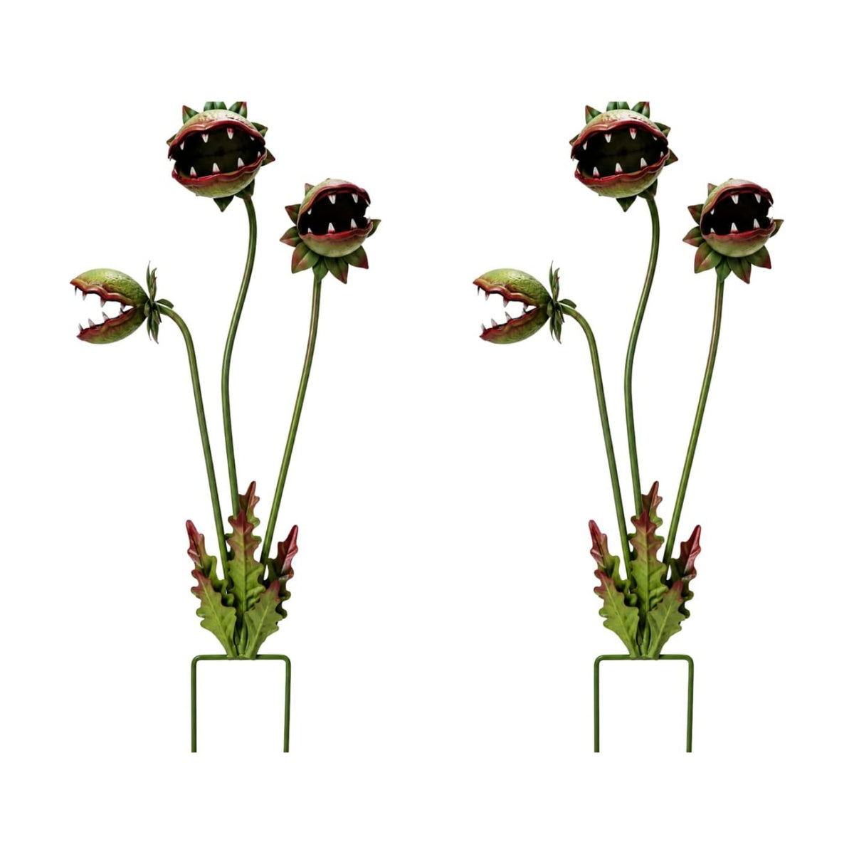 Metal Carnivorous Plant Garden Stake, 2026 New 25-Inch Venus Flytrap Yard Art Decor, Durable Yard Art for Flower Beds, Lawn Garden Patio Halloween Gothic Yard Decoration