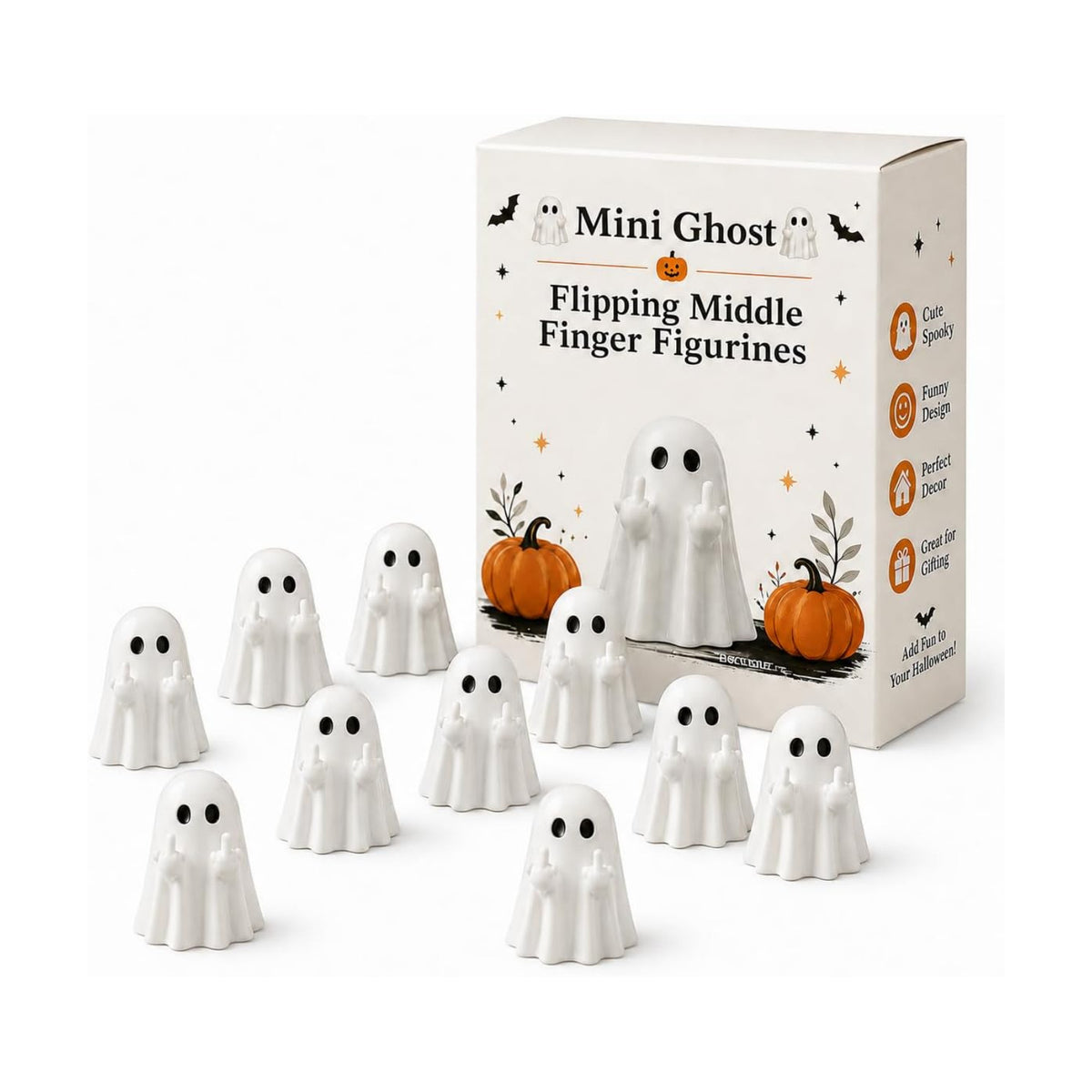 Mini Ghost Flipping Middle Finger Figurines (20 pcs)