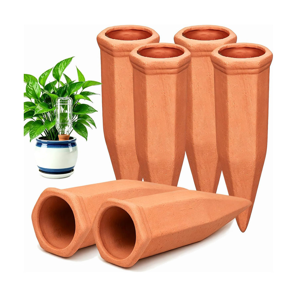 Terracotta Plant Watering Devices, Outdoor Indoor Plant Self Waterer Spikes