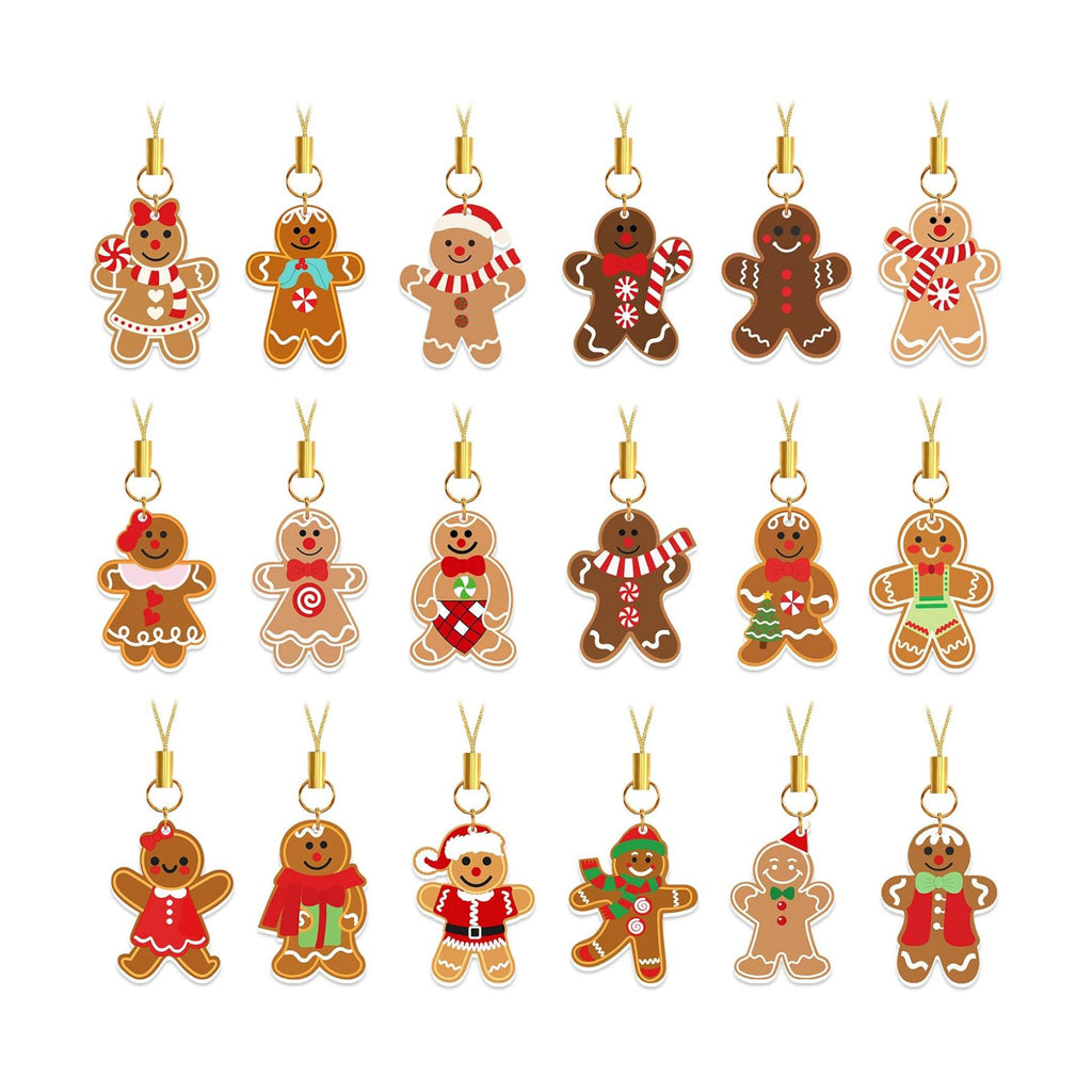 36 Pcs Mini Gingerbread Man Ornaments, Acrylic Christmas Tree Decor