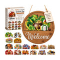 16Pcs Interchangeable Seasonal Welcome Sign 12 Inch Front Door Home Decor