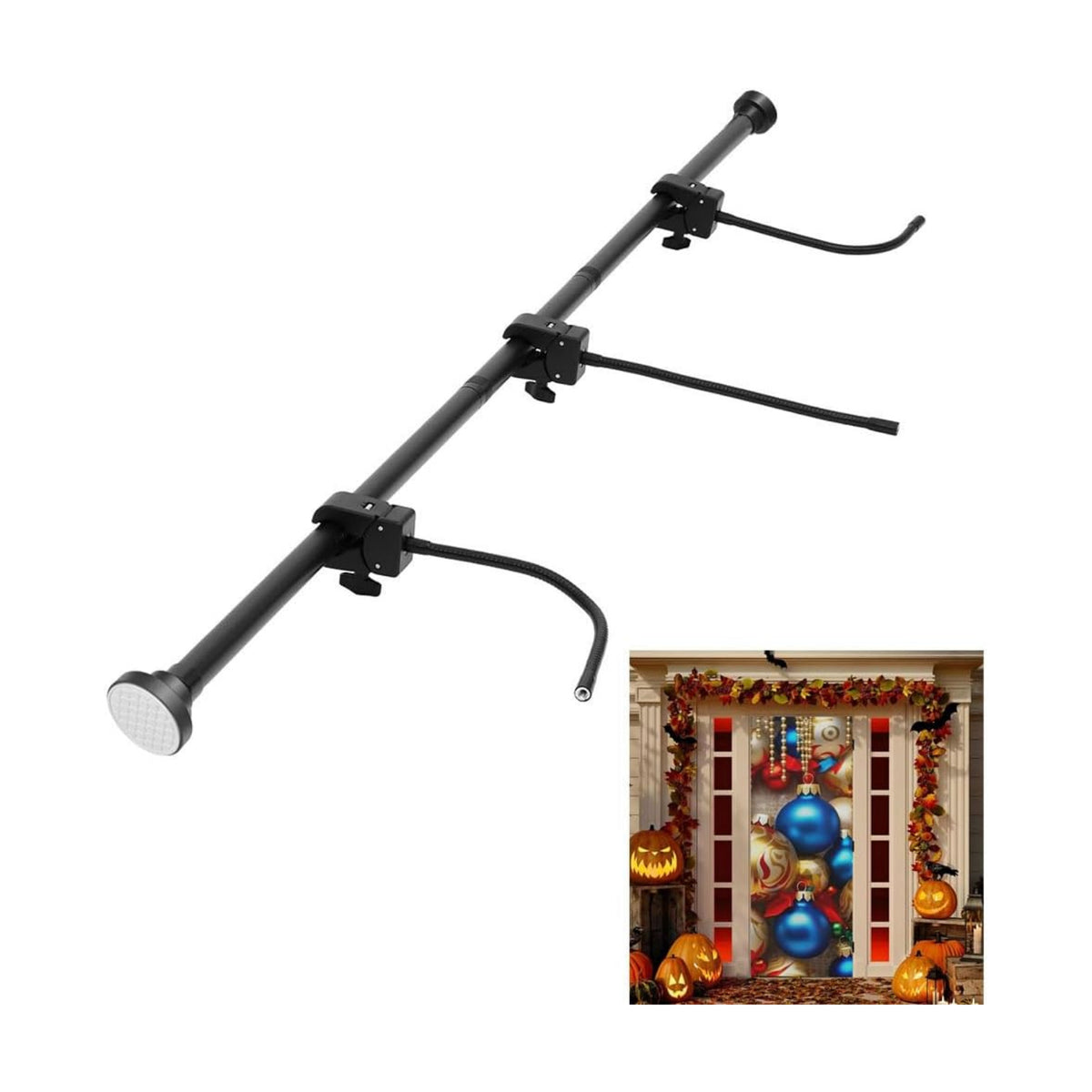Garland Hanger for Door Frame，Adjustable 30"- 63" Heavy-Duty Garland Holder for Holiday Swags, Wreaths, Lights, Outdoor Decor, Damage-Free No-Drill Design