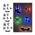 Halloween LED Wall Decor Lights 3D Bat Witch Stickers Window Clings (X3)