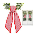 Wreath Sash for Front Door, 2 Pcs Red Gingham Wreaths Scarf Decor