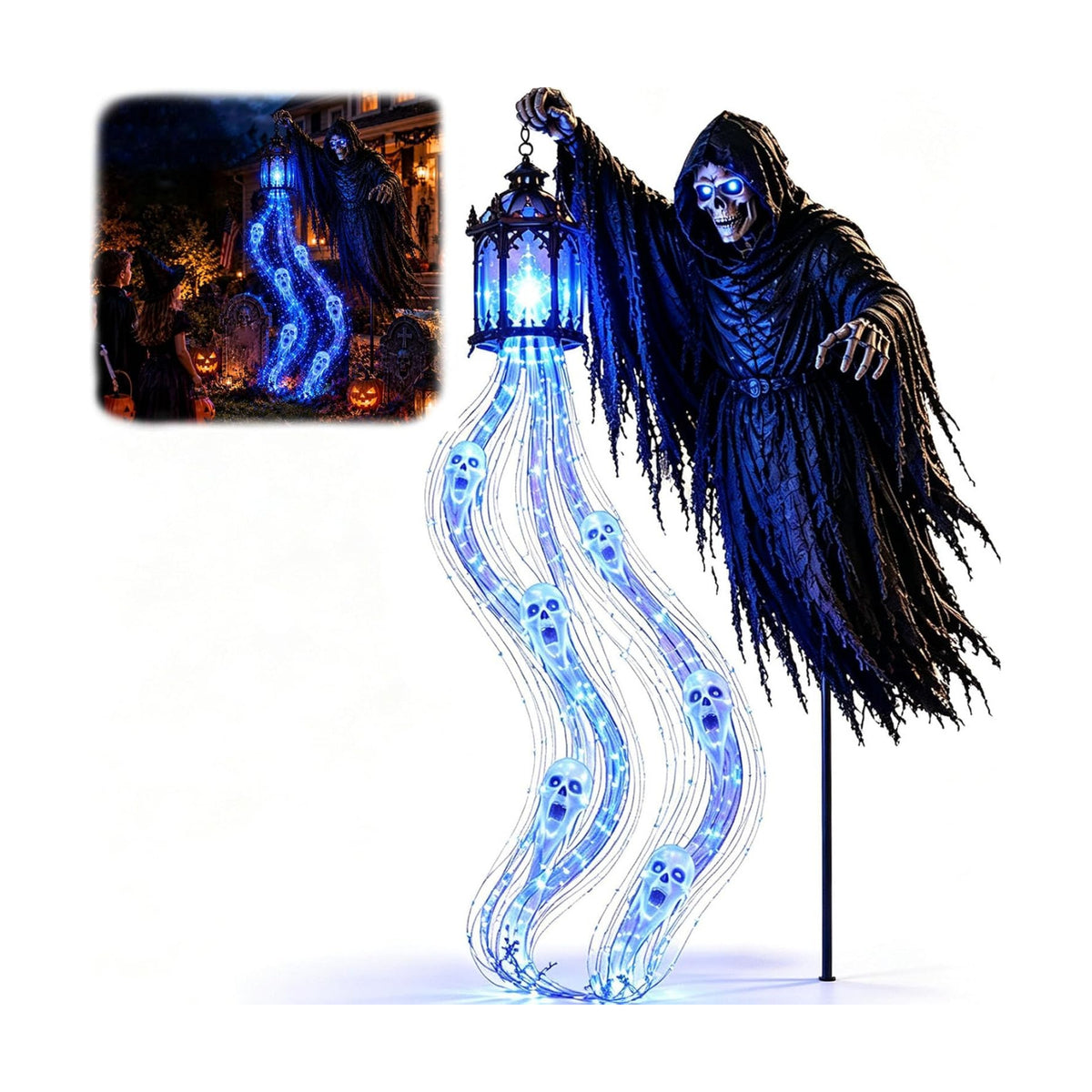 Halloween Grim Reaper Solar Animated Garden Stake Light