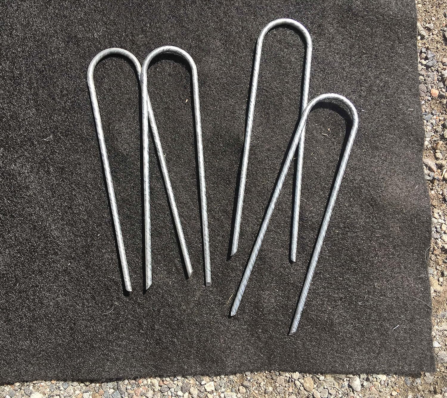 Sandbaggy Galvanized 6-Inch Landscape Staples | Industrial Grade 9 Gauge Steel | Also Called Fabric Pins, Garden Earth