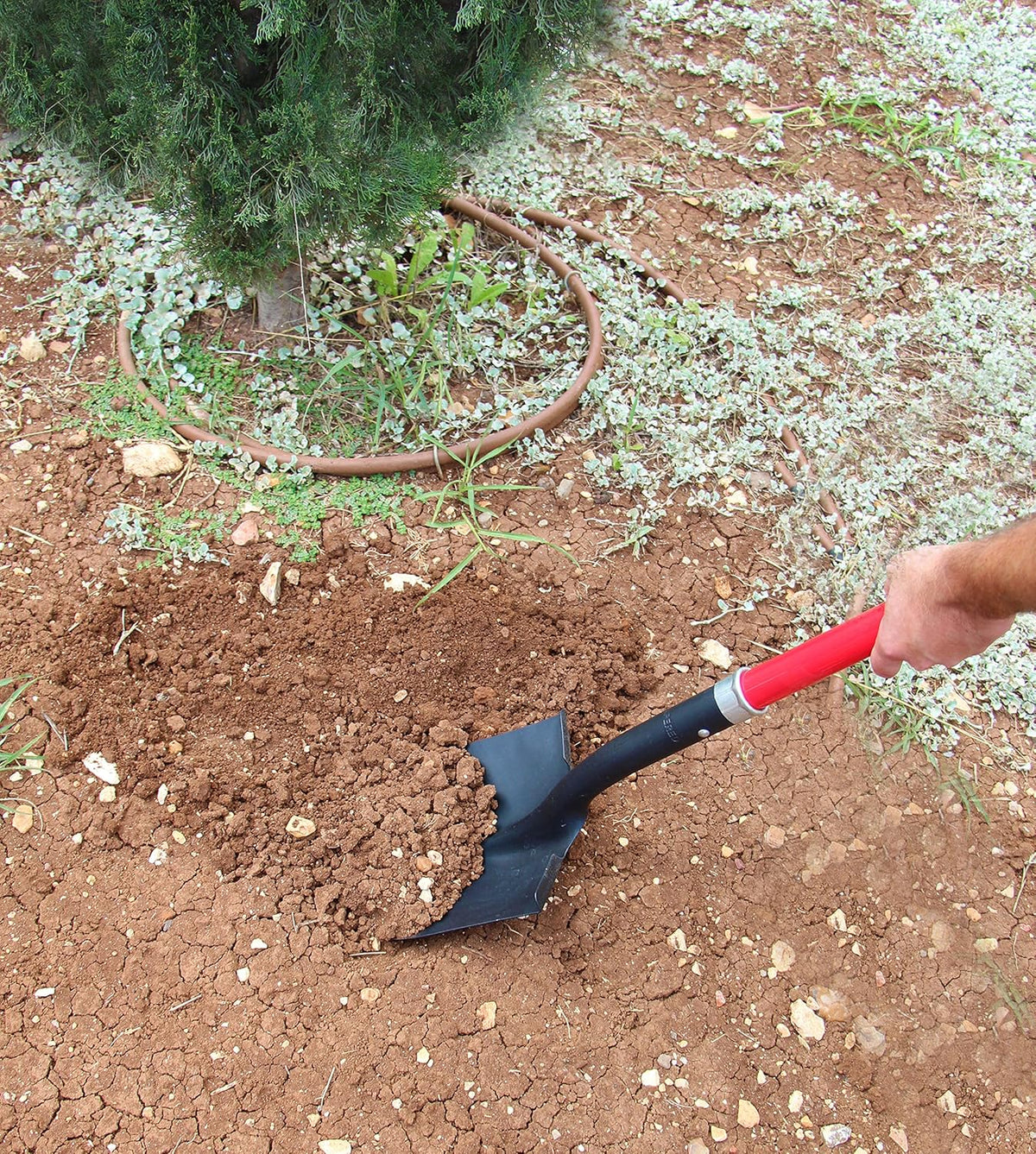 J202A Round Point Digging Shovel with Long 56 Inch Fiberglass Handle, Garden Spade for Digging Soil, Roots & Planting